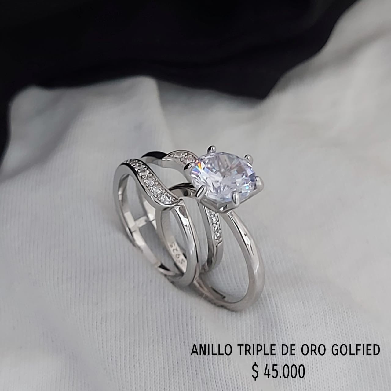 Anillo de oro golfield rodinado