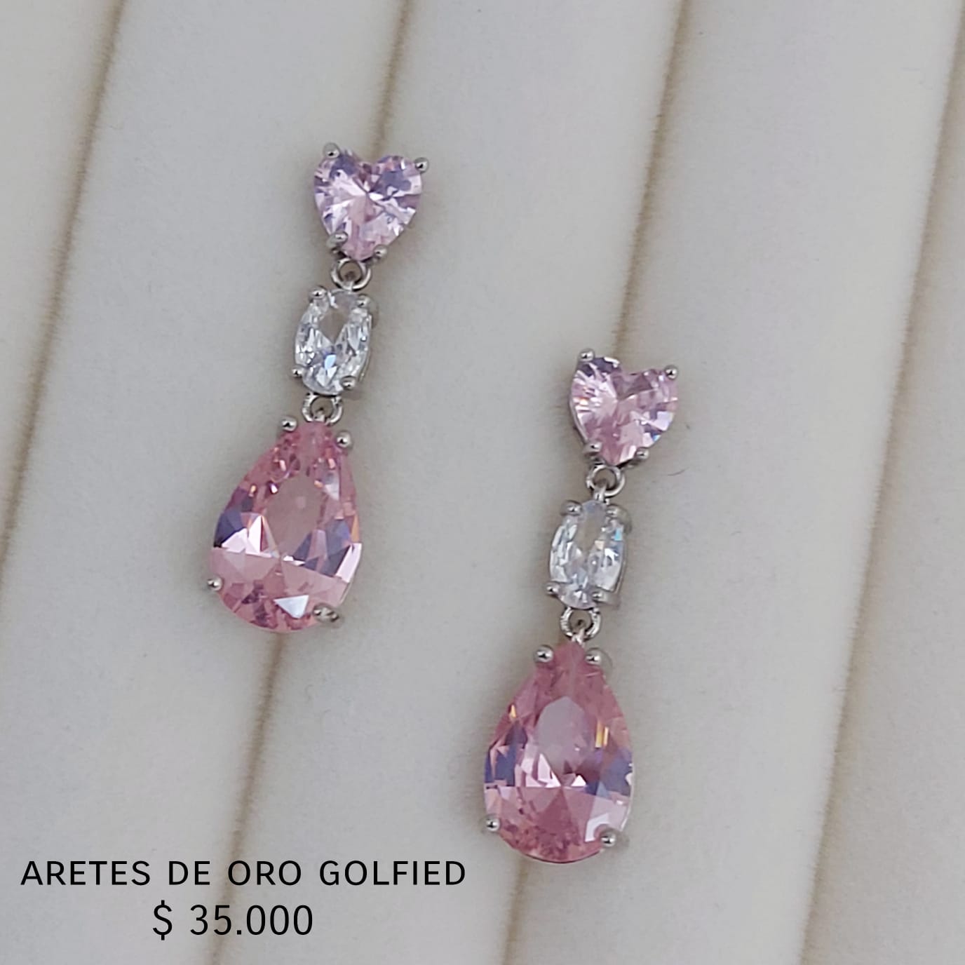 Aretes de oro golfield rodinado