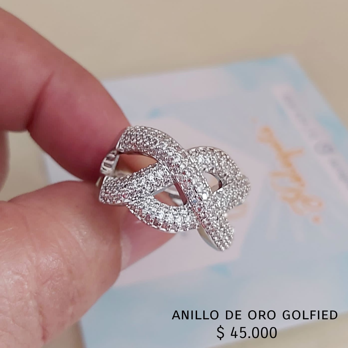 Anillo de oro golfield rodinado