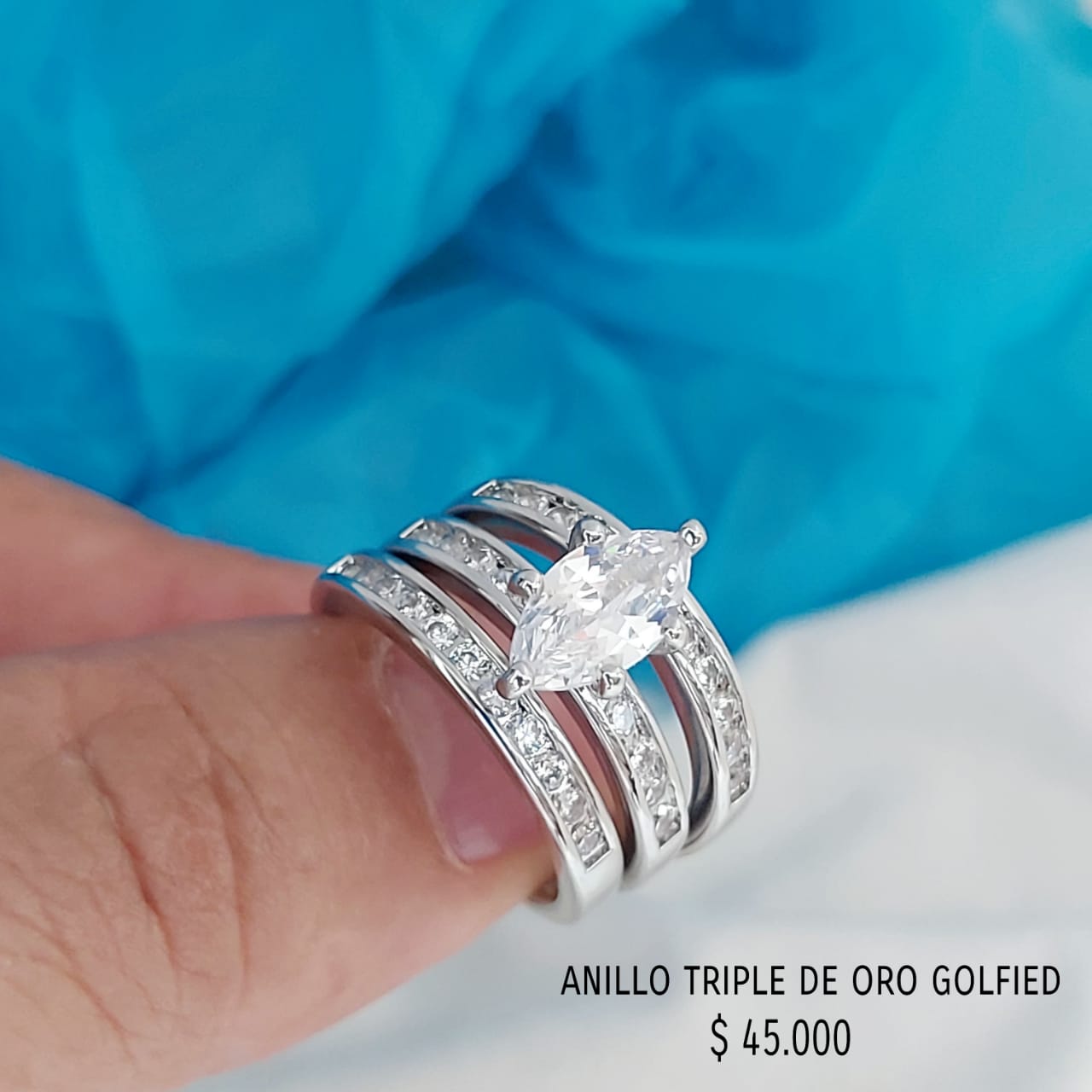 Anillo golfield rodinado con circónes