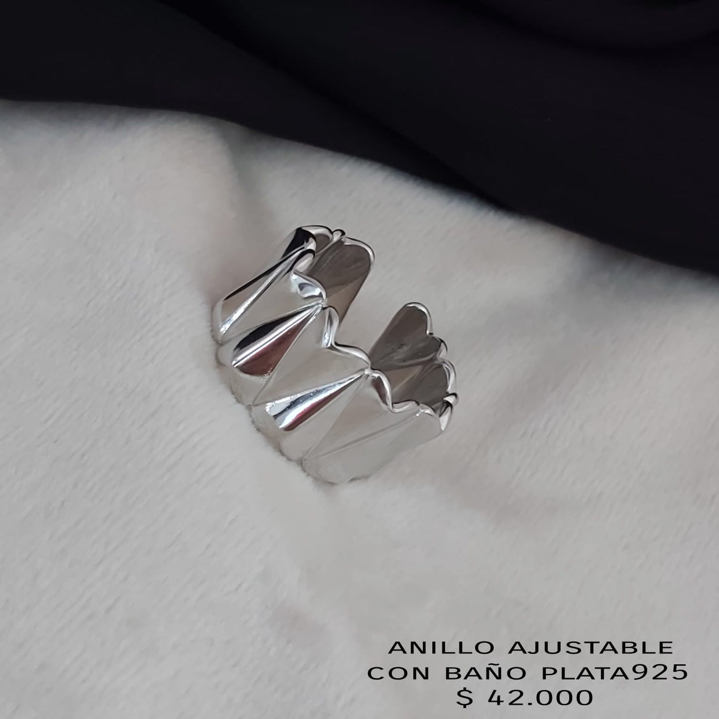 Anillo ajustable con baño plata925