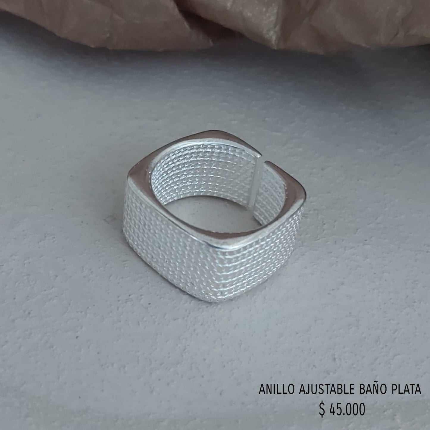Anillo ajustable baño plata