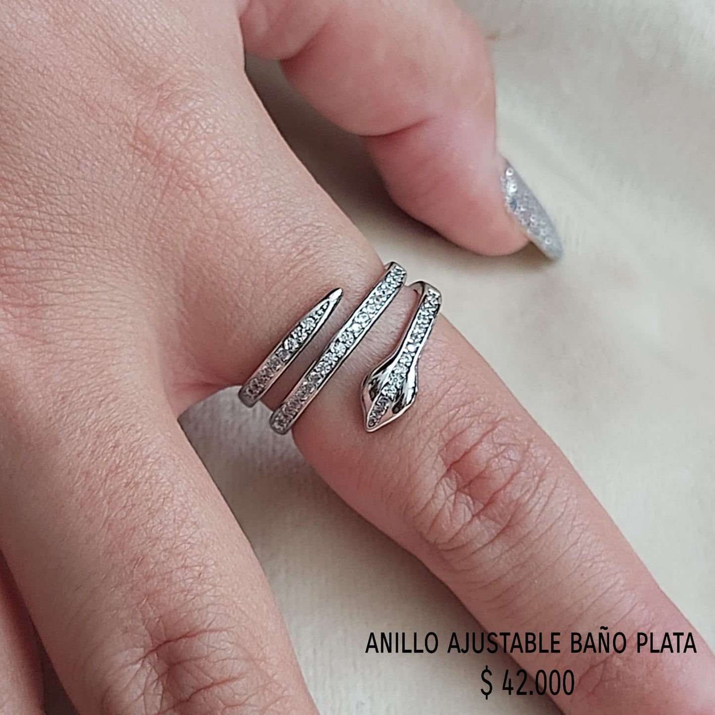 Anillo ajustable baño plata