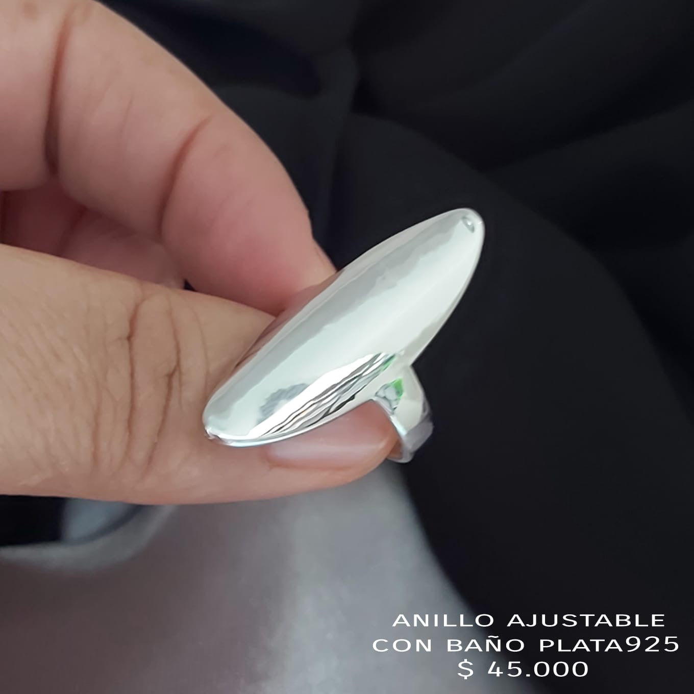 Anillo ajustable con baño plata925