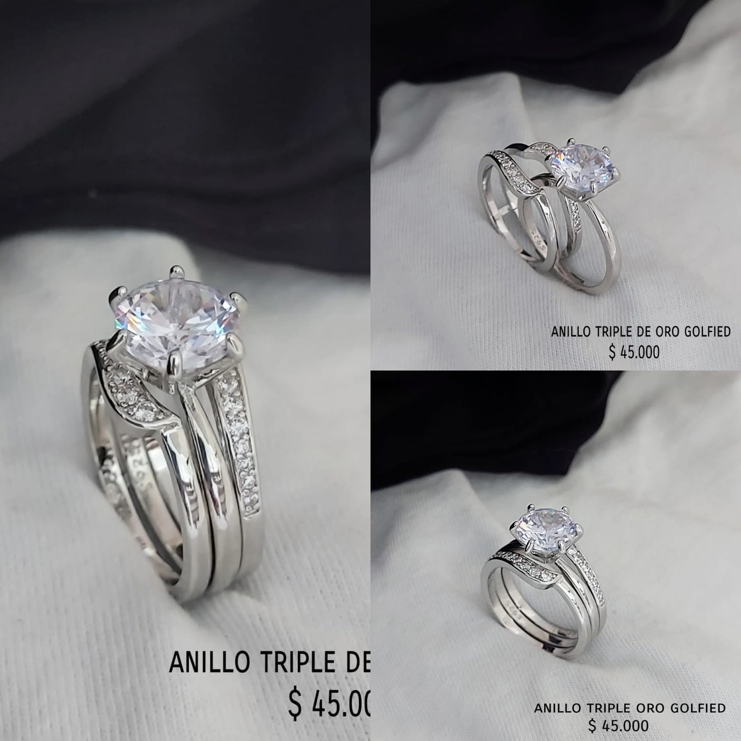 Anillo de oro golfield rodinado