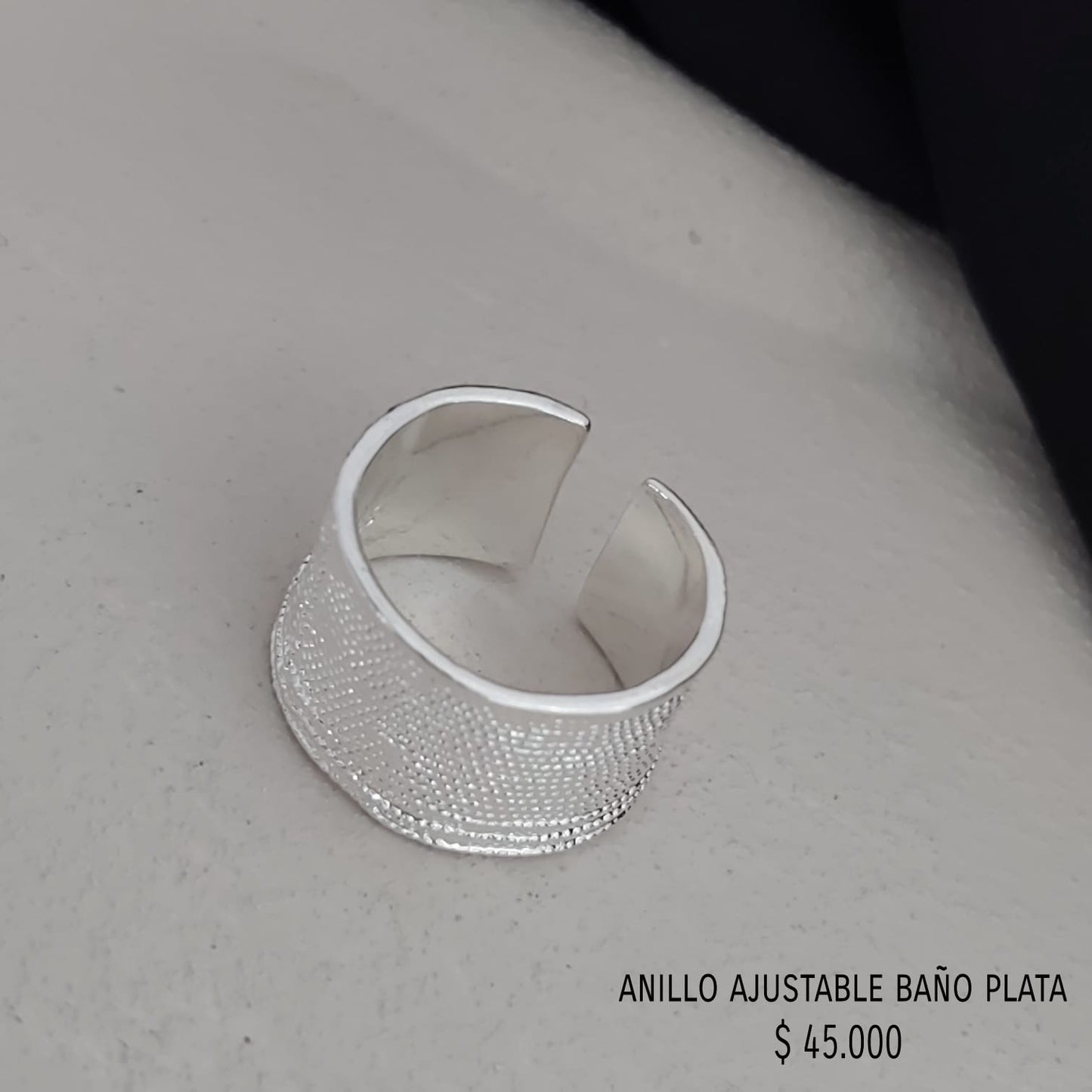 Anillo ajustable baño plata