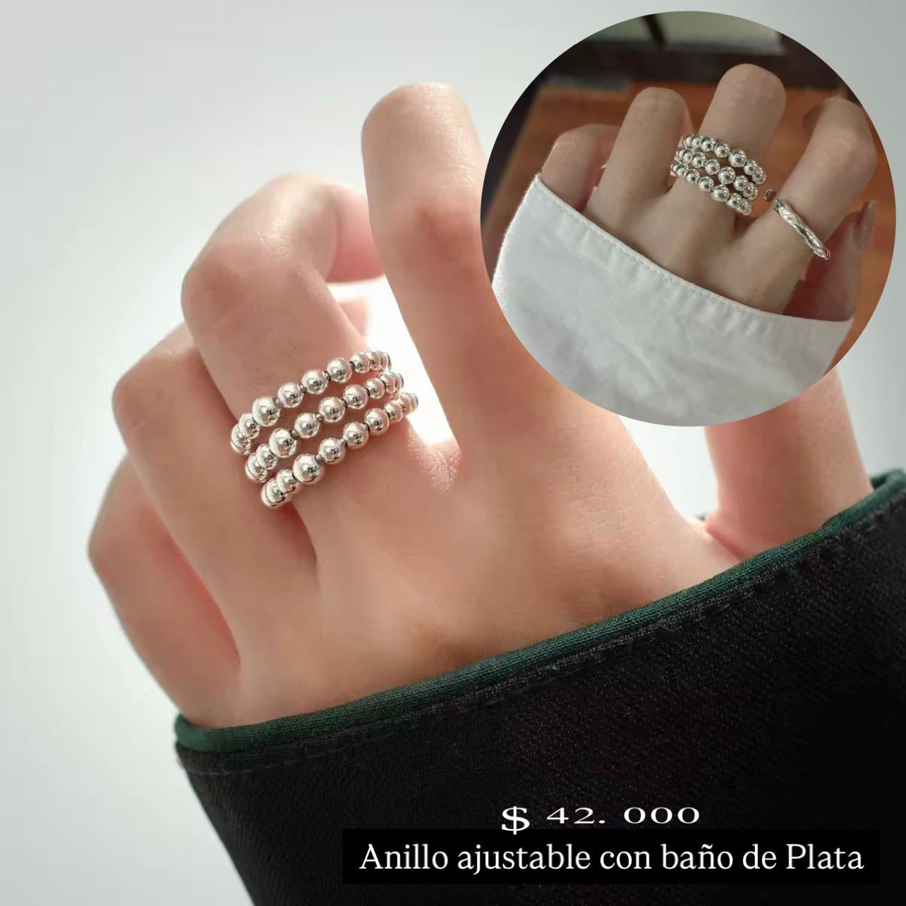 Anillo ajustable baño plata