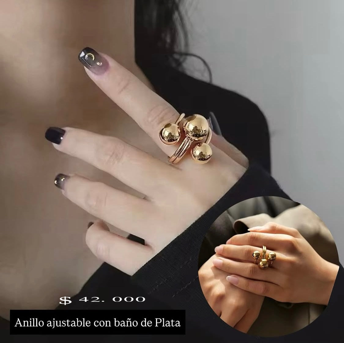 Anillo ajustable rodinado
