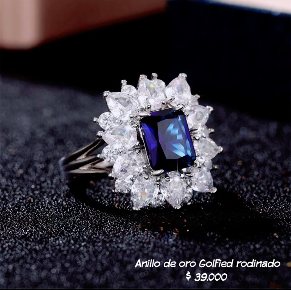 Anillo de oro golfield rodinado