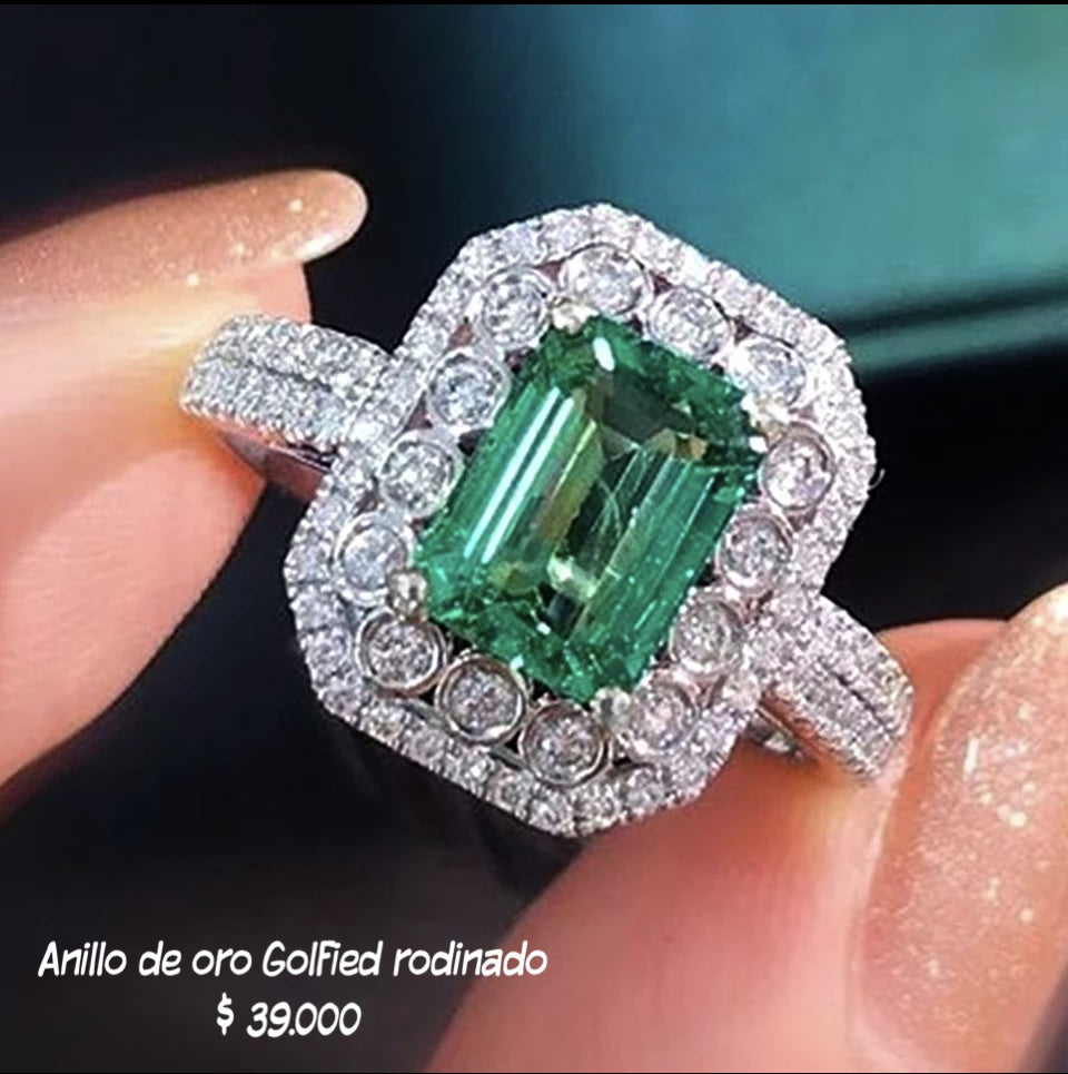 Anillo de oro golfield rodinado