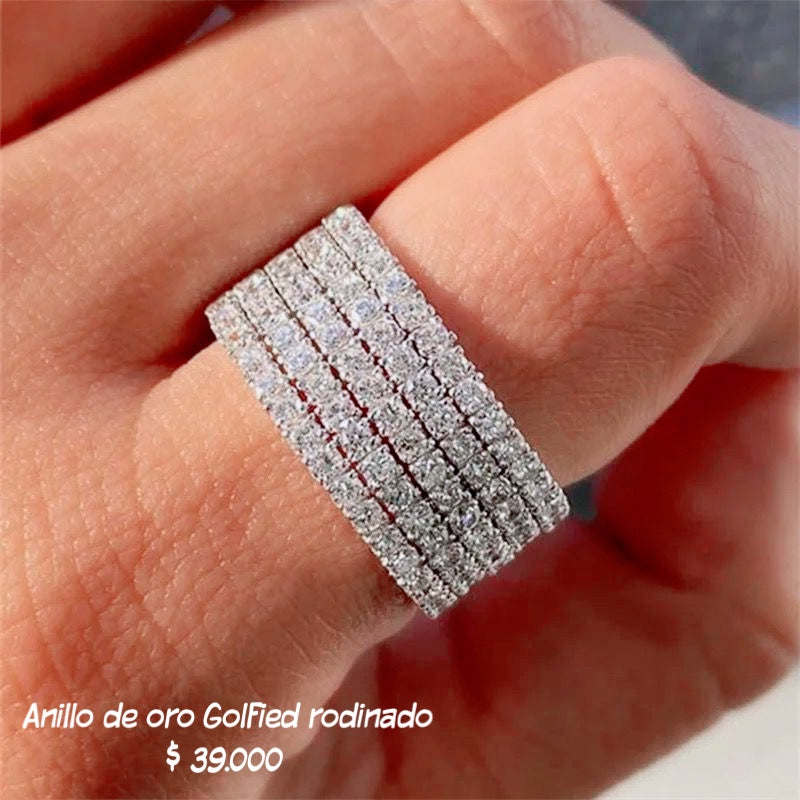 Anillo de oro golfield rodinado