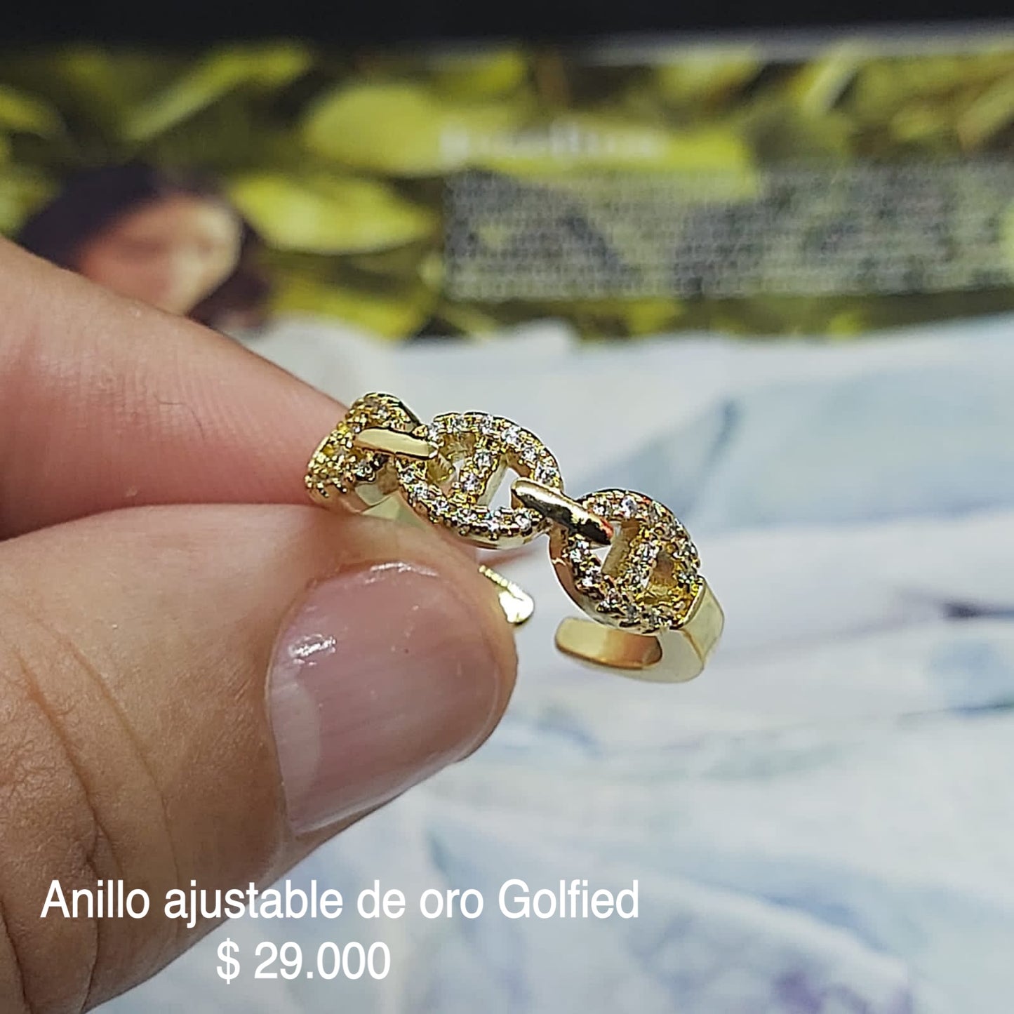Anillo ajustable de oro golfield