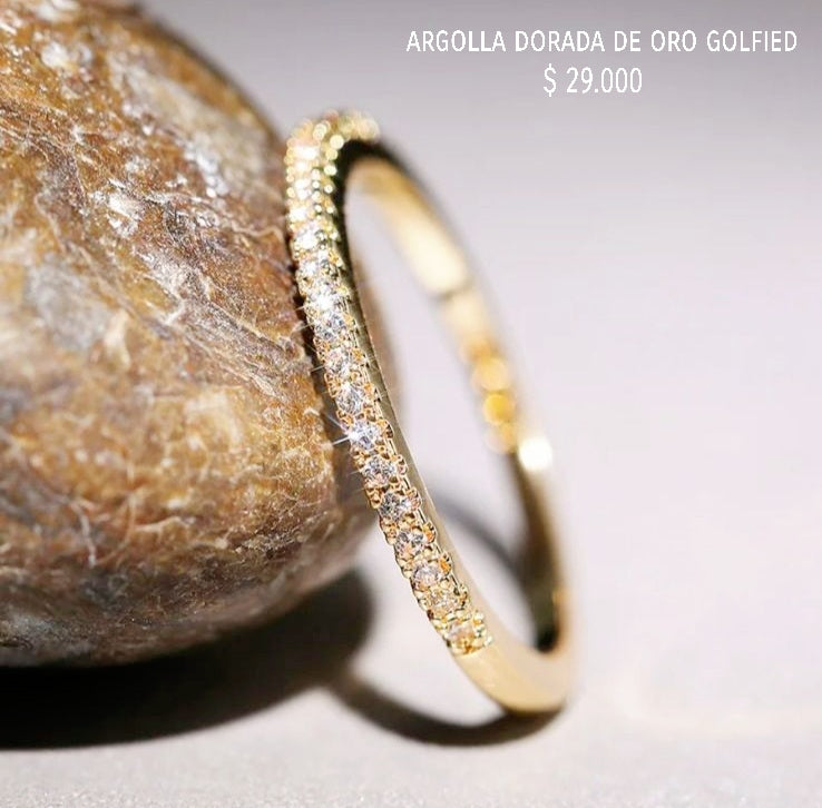 Anillo de oro golfield rodinado