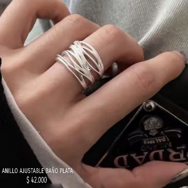 Anillo ajustable baño plata