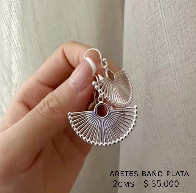 Aretes baño plata