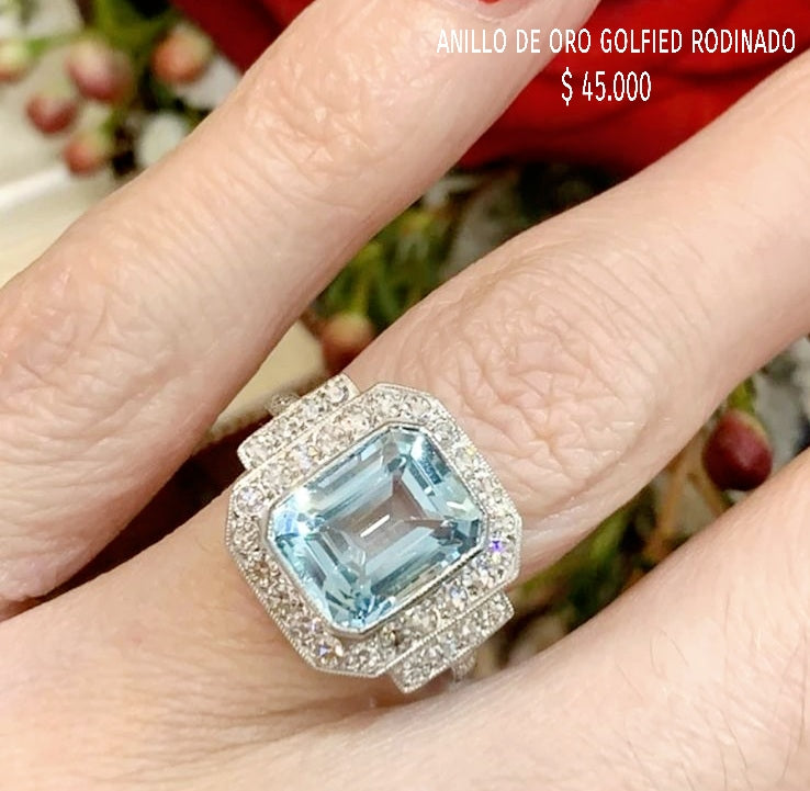 Anillo golfield rodinado con circónes