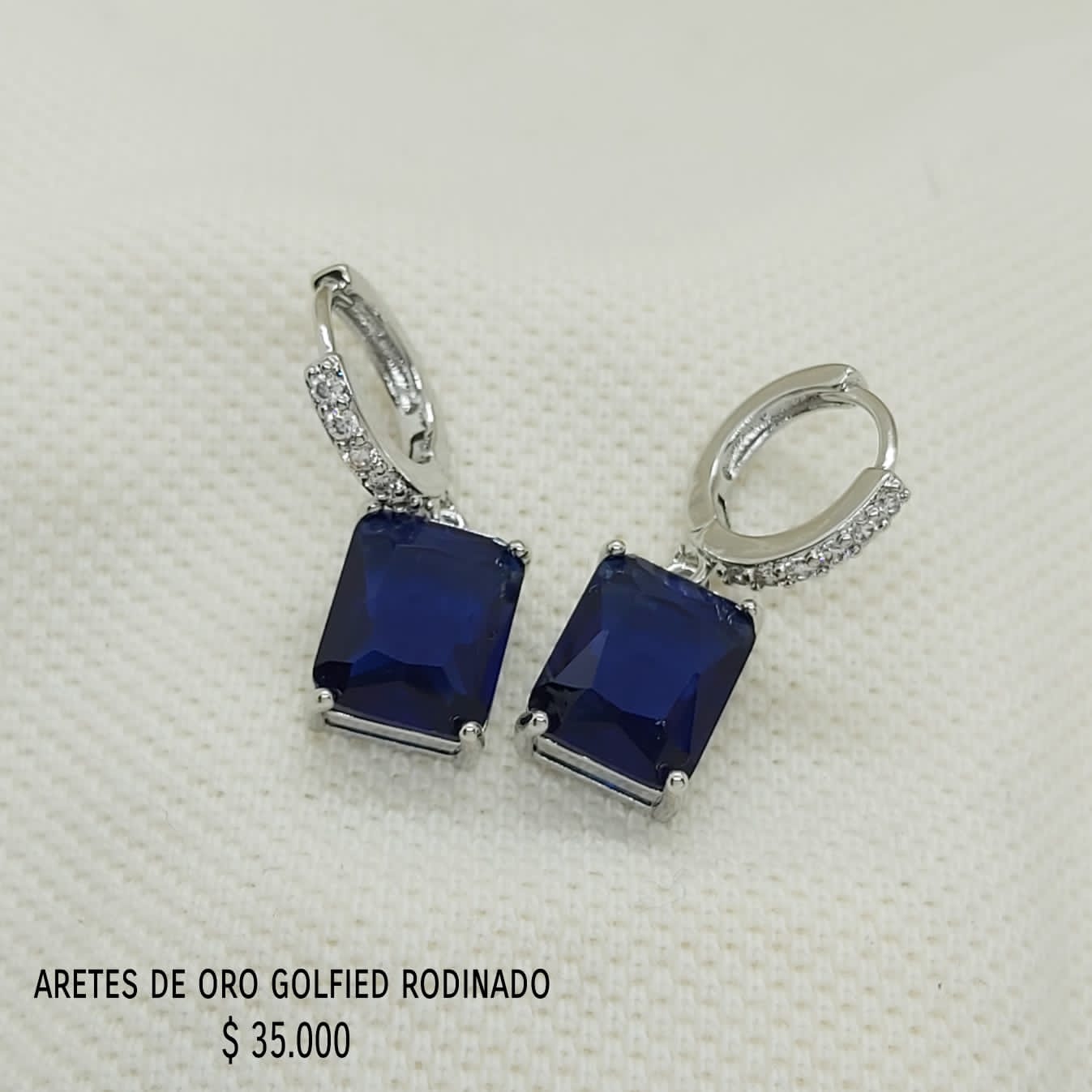 Aretes de oro golfield rodinado