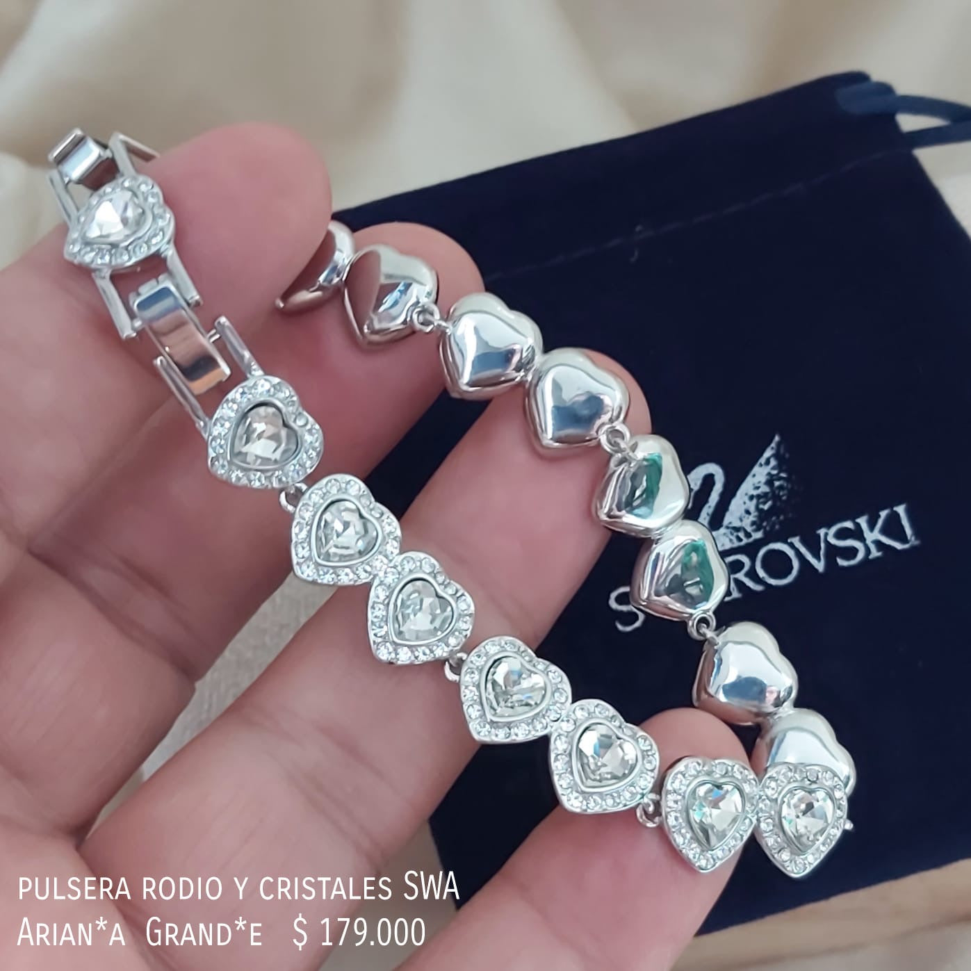 Pulsera Rodinada y cristales SWA
