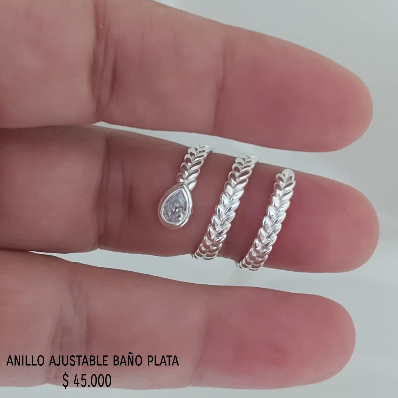 Anillo ajustable baño plata
