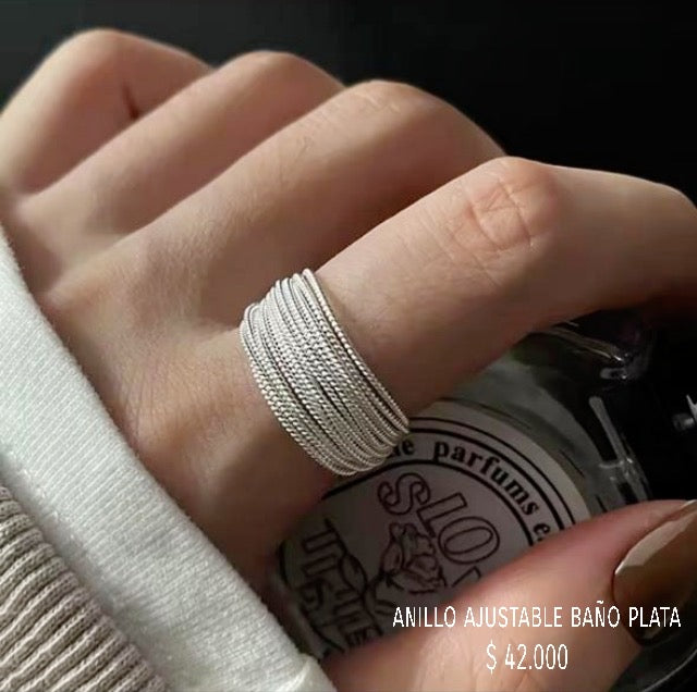 Anillo ajustable baño plata
