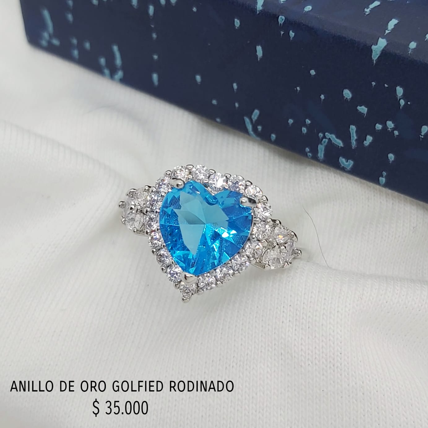 Anillo de oro golfield rodinado
