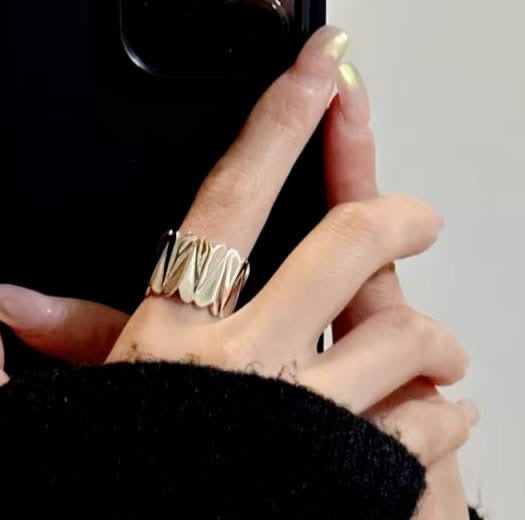 Anillo ajustable con baño plata925