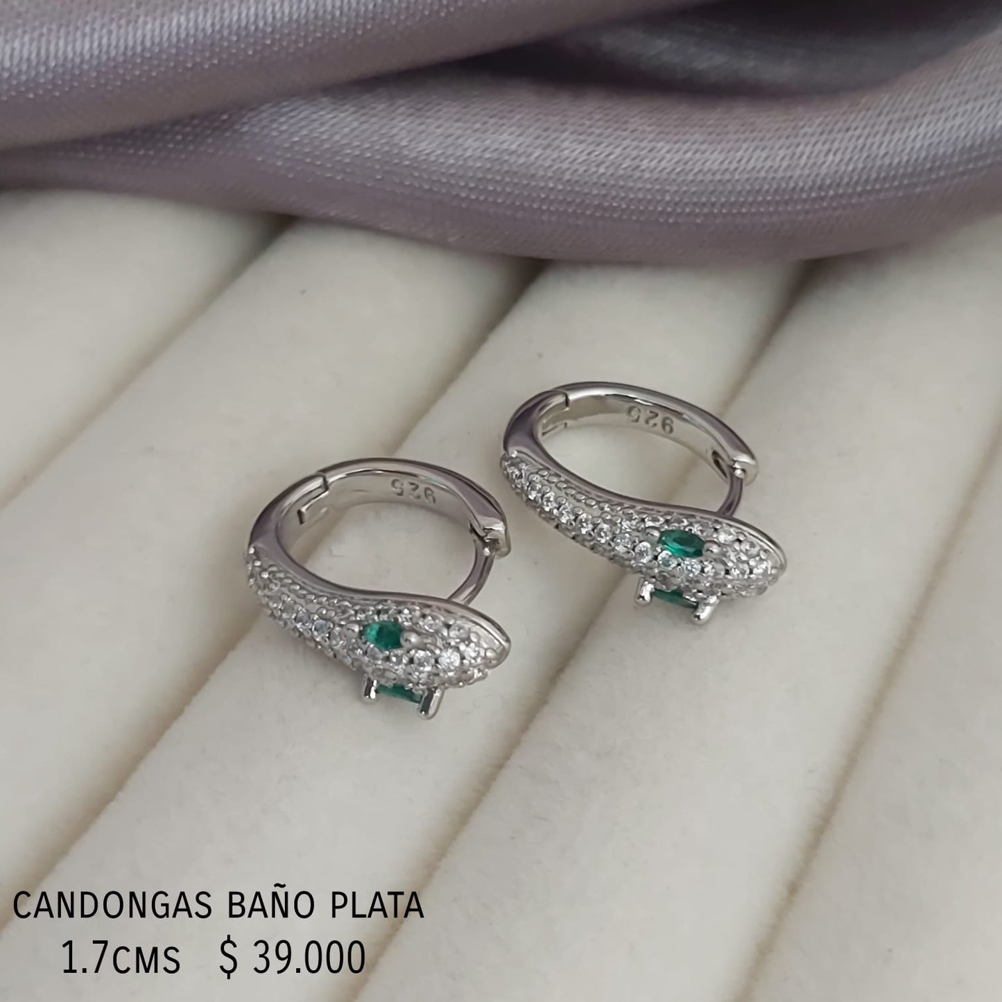 Candongas baño plata