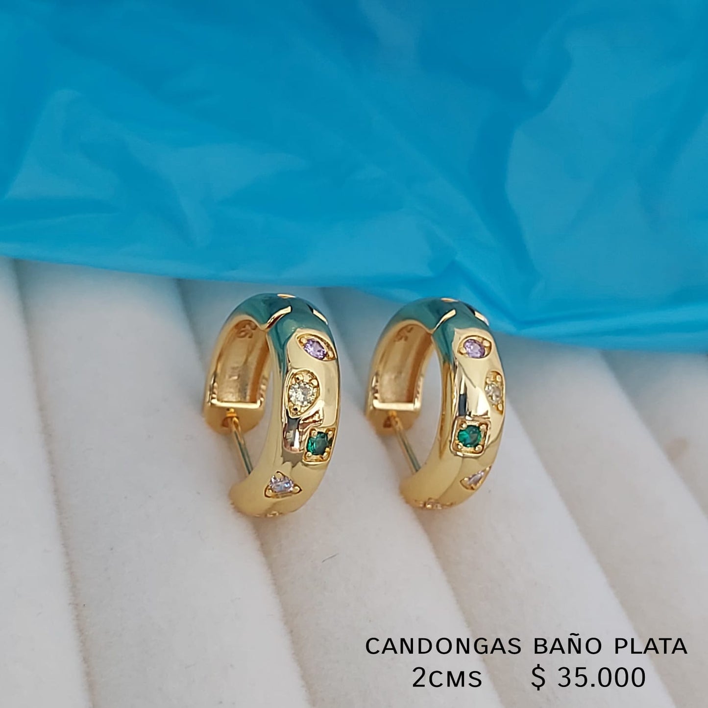 Candongas baño plata