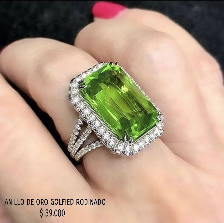 Anillo golfield rodinado con circónes