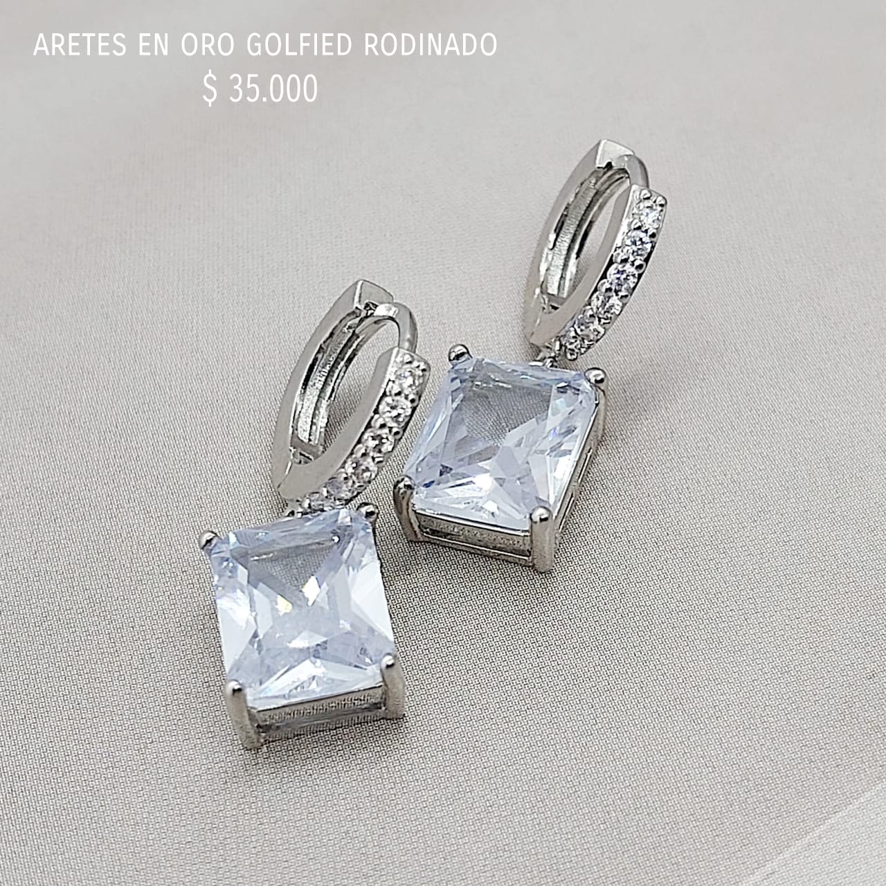 Aretes de oro golfield rodinado
