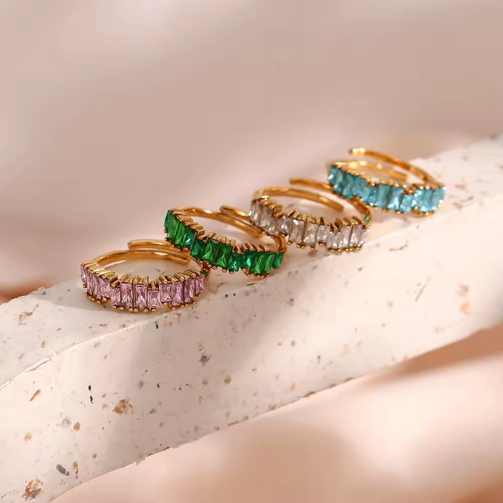 Anillo ajustable acero inox baño oro18k
