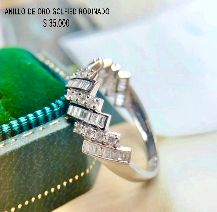 Anillo de oro golfield rodinado