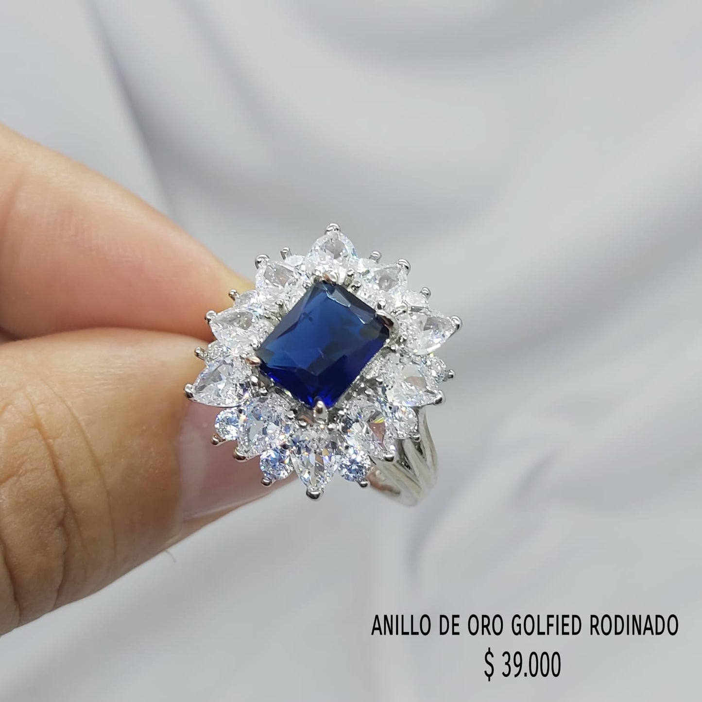 Anillo de oro golfield rodinado