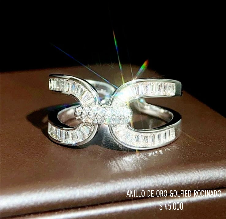 Anillo ajustable de oro golfield rodinado