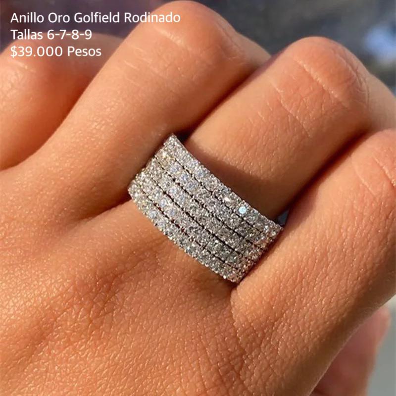 Anillo de oro golfield rodinado