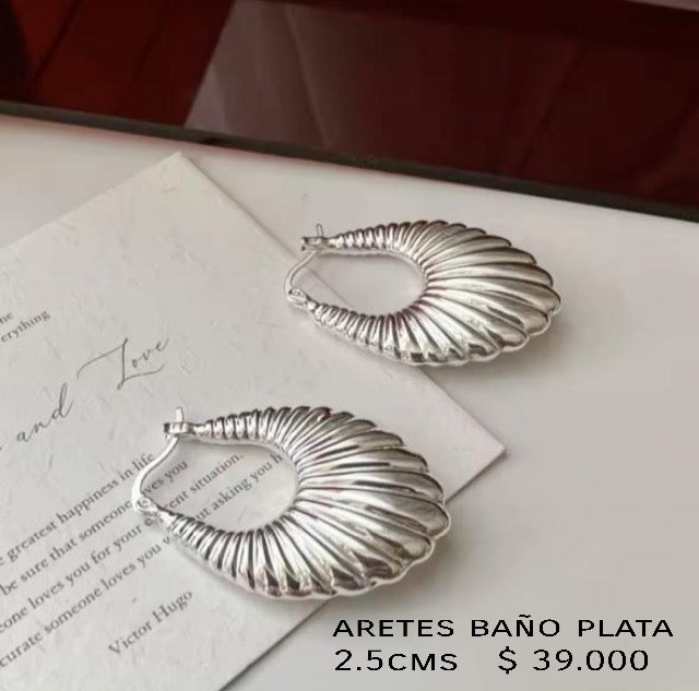 Aretes baño plata