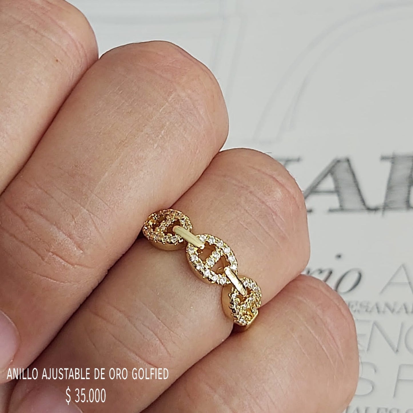 Anillo ajustable de oro golfield