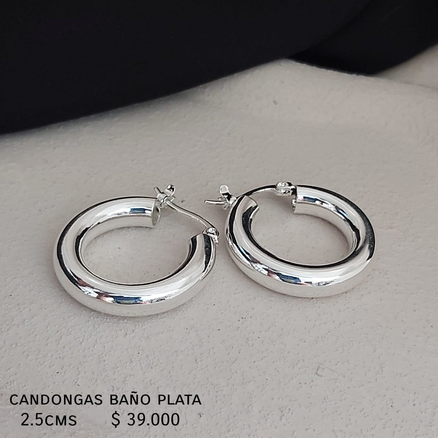 Candongas baño plata