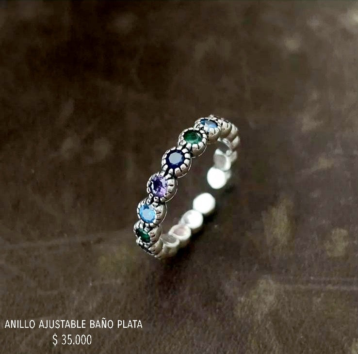 Anillo ajustable baño plata