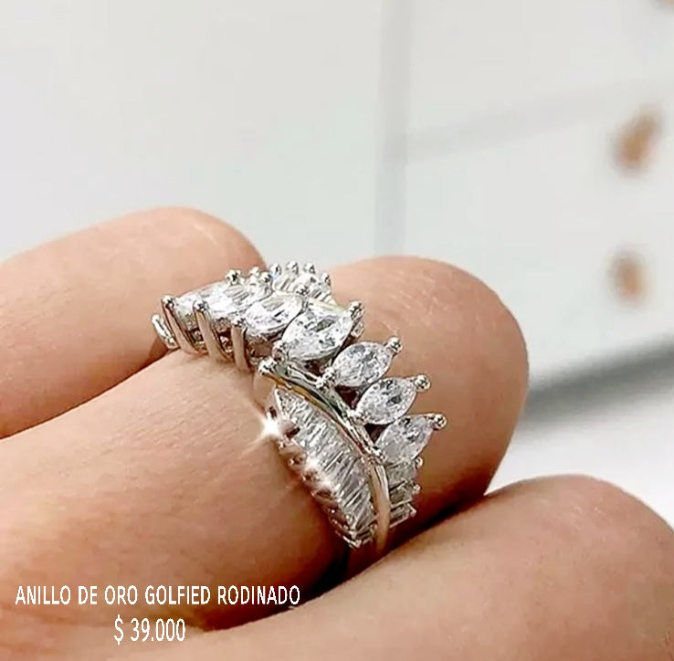 Anillo de oro golfield rodinado
