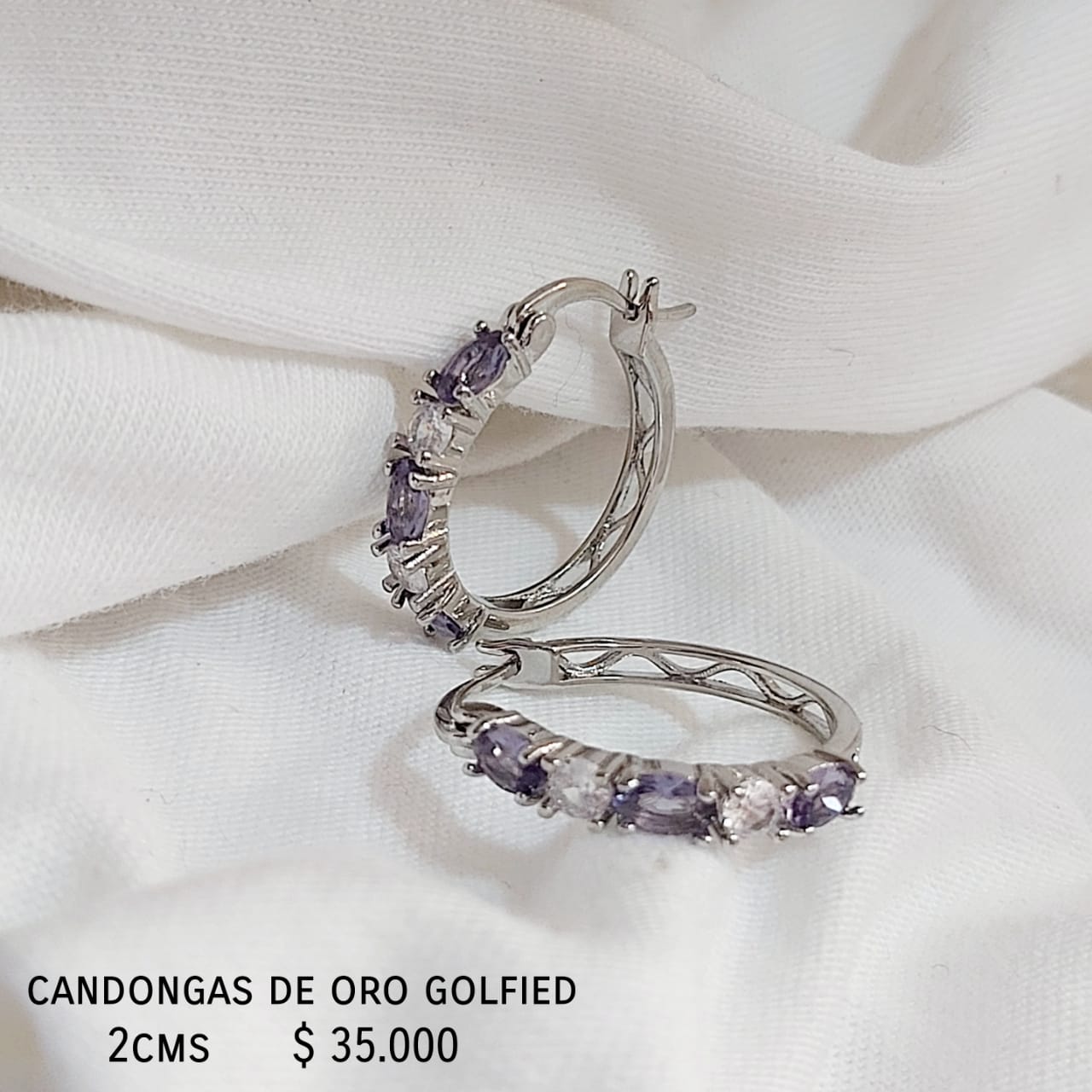 Candongas de oro golfield (2cms)