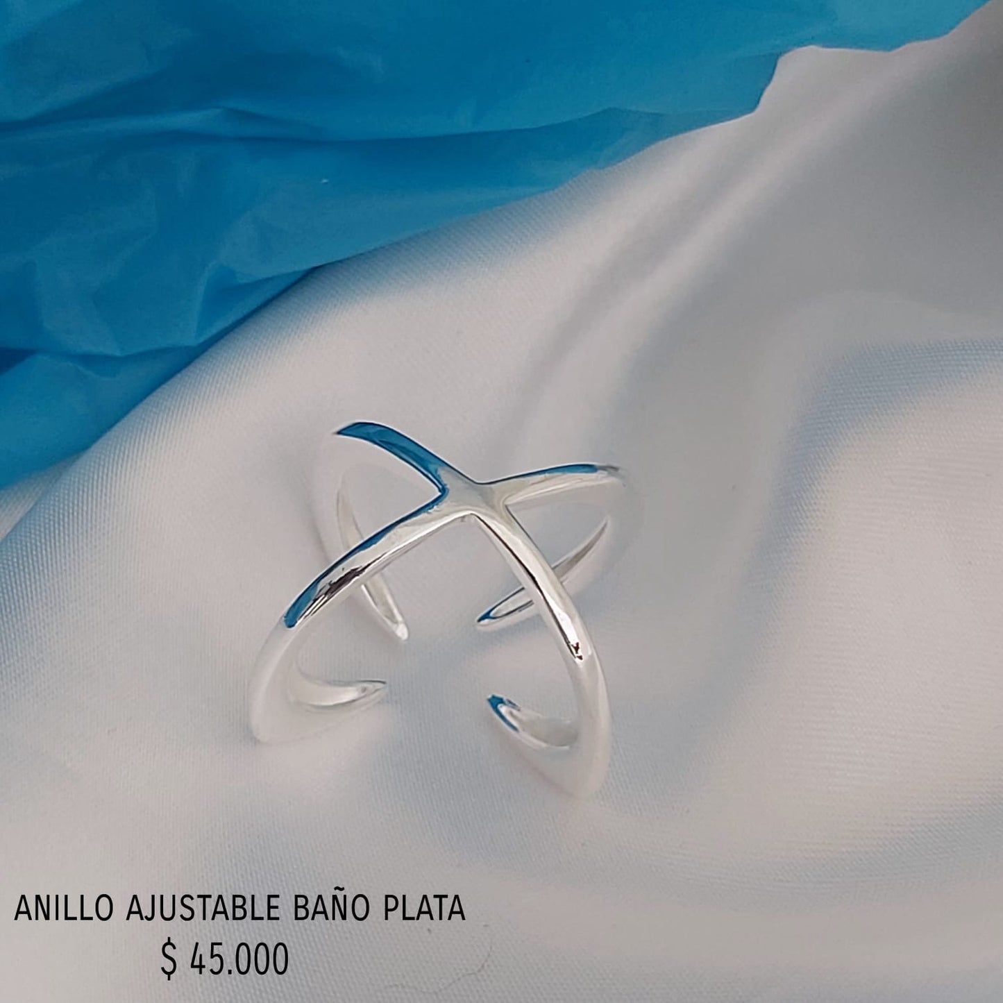 Anillo ajustable baño plata
