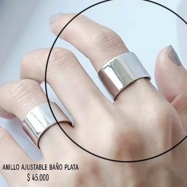 Anillo ajustable baño plata