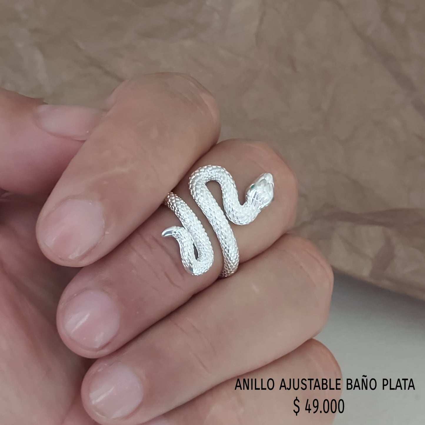 Anillo ajustable baño plata