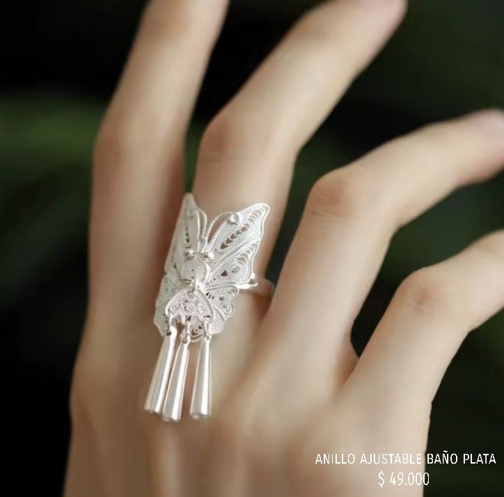 Anillo ajustable baño plata