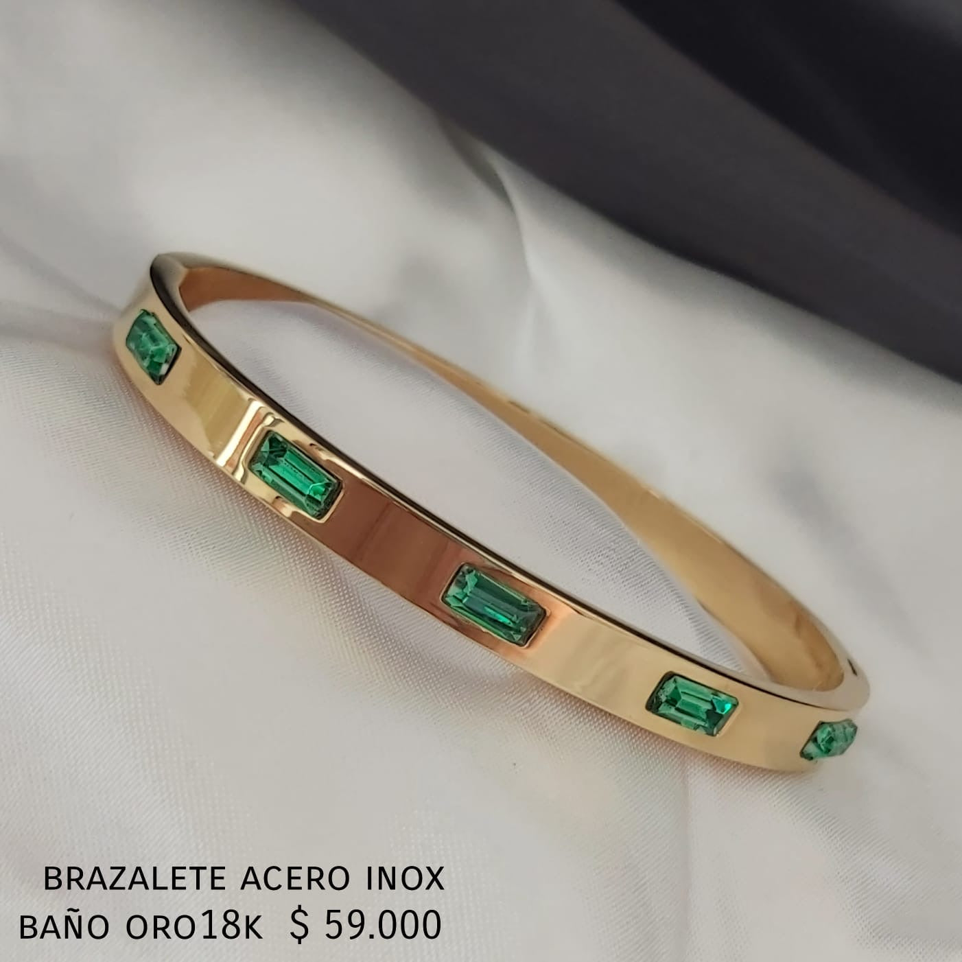 Brazalete acero inox baño oro18k