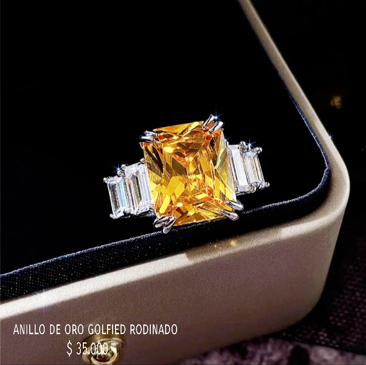 Anillo de oro golfield rodinado