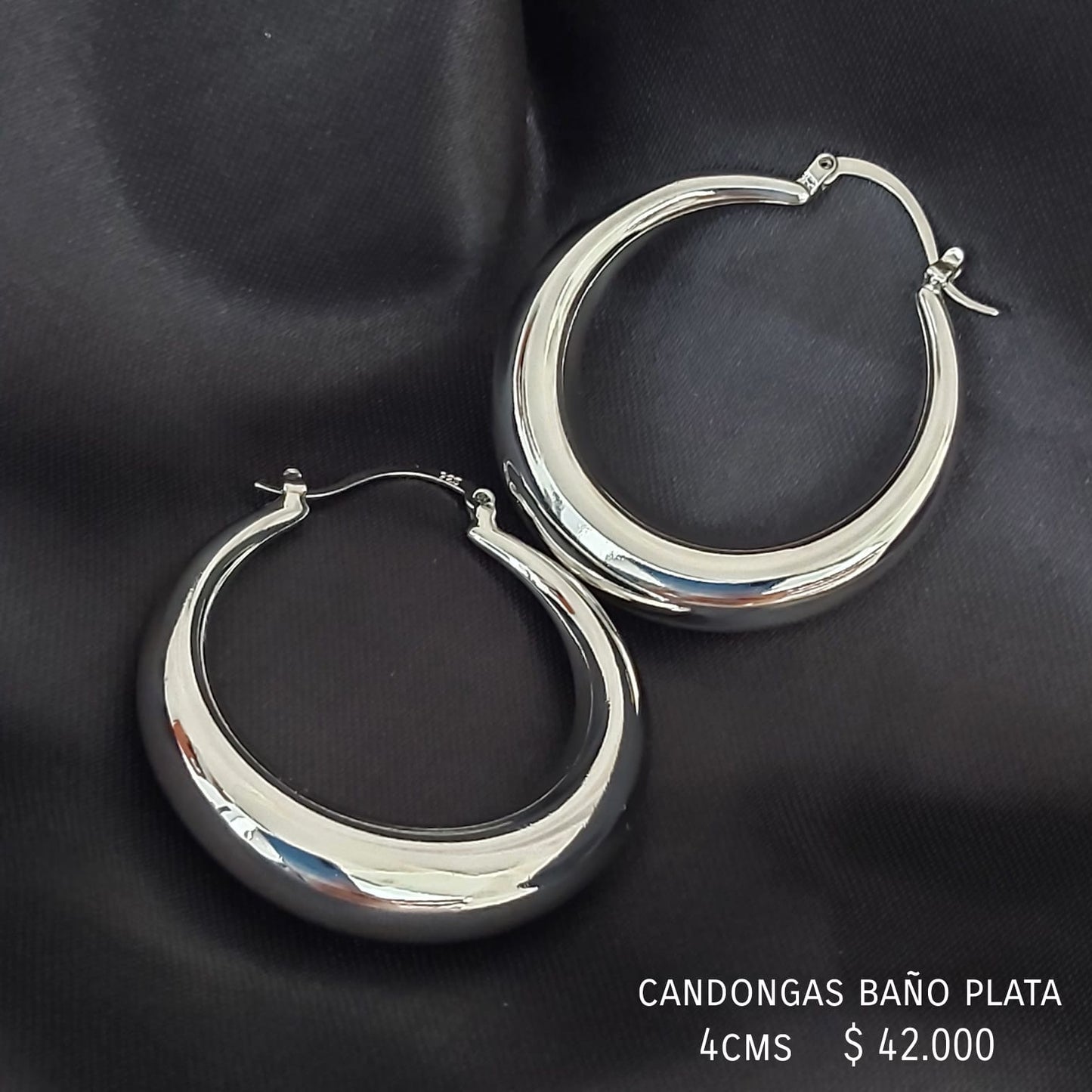 Candongas baño plata 4cms