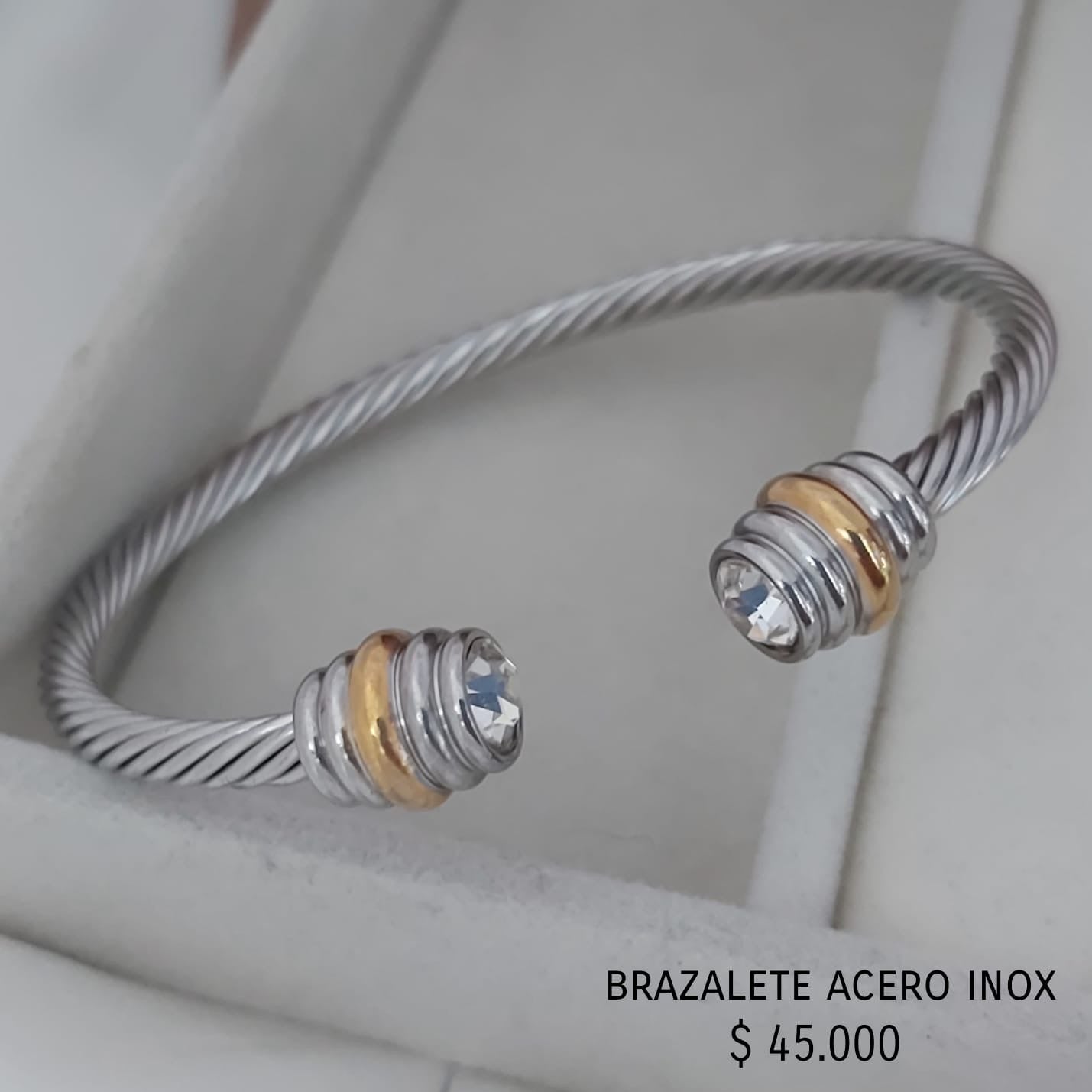Brazalete acero inox baño oro18k