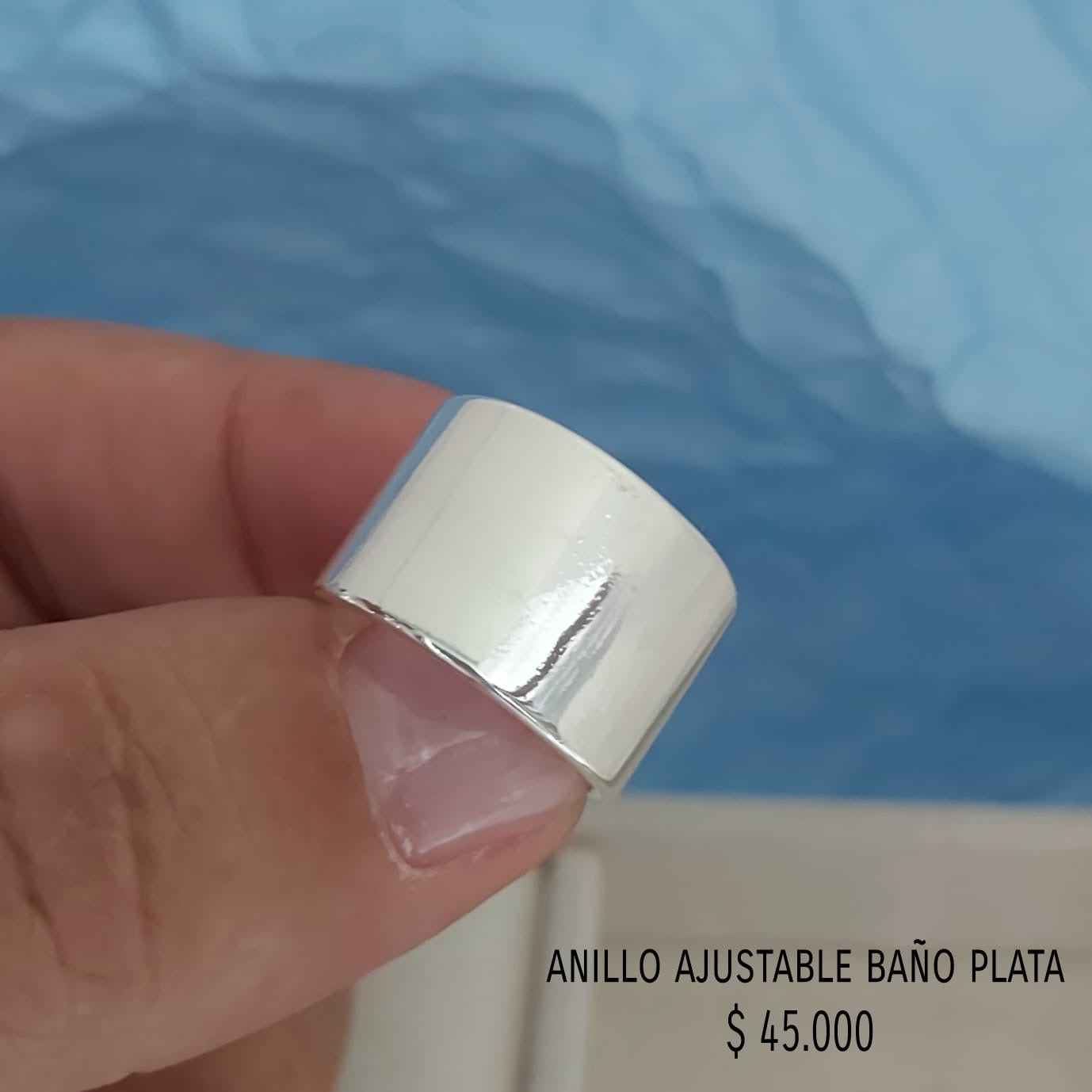 Anillo ajustable baño plata